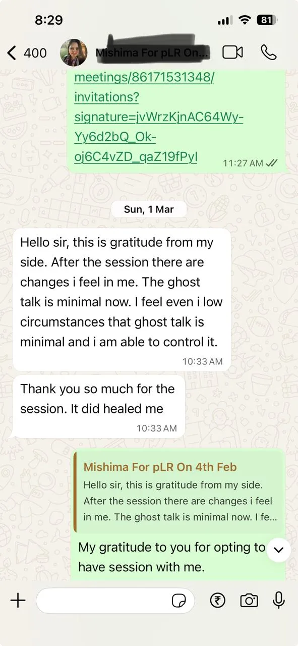WhatsApp testimonial - Ghost Talk
